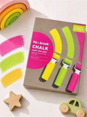 NEW Pembrook Kids Chalk Paint Rollers Set of 3 (Yellow, Lime, Pink) Outdoor Art